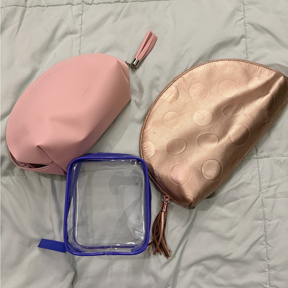 Sol de Janeiro Pink and Gold Women Bags Set. All 3 included.